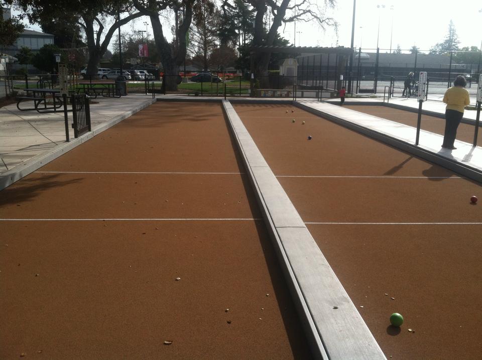 Synthetic Surface Bocce Ball Court at Burton Park in San Carlos