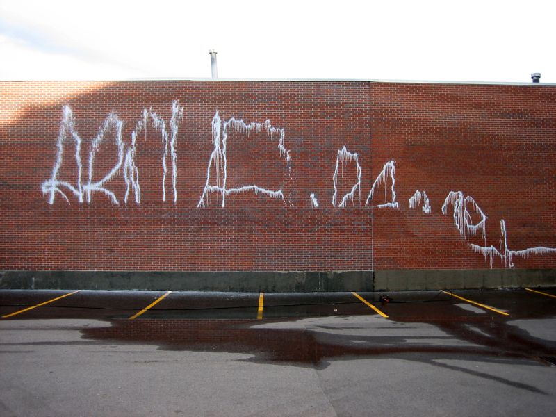 Pressure Washing to Remove Graffiti