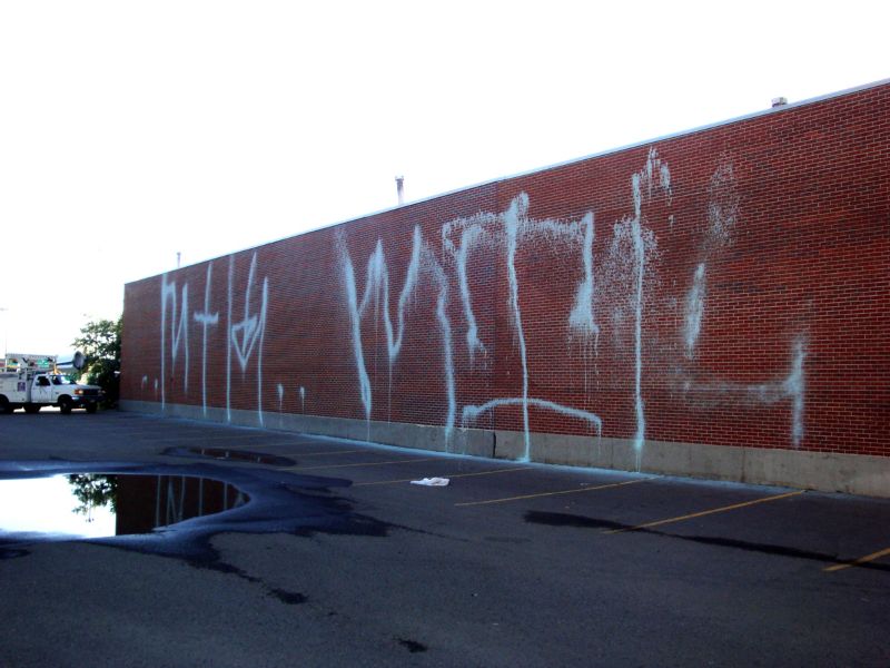 Pressure Washing to Remove Graffiti