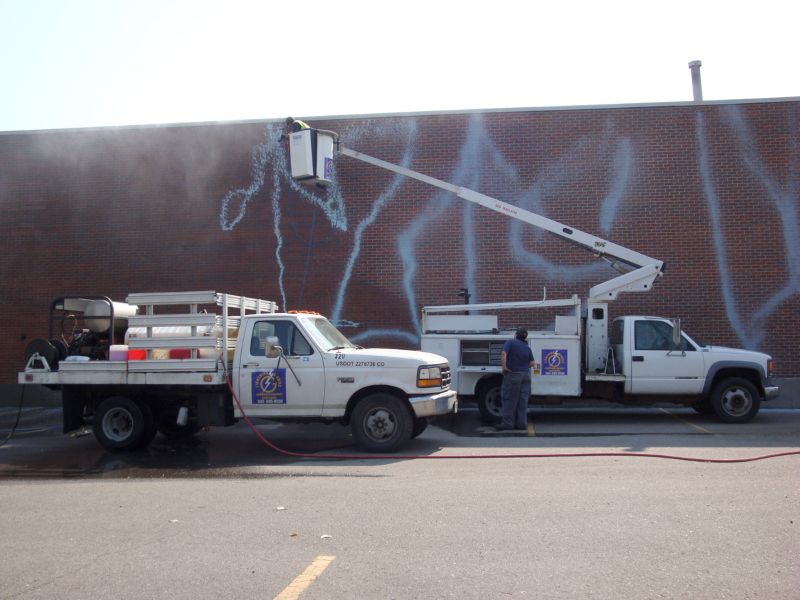 Pressure Washing to Remove Graffiti