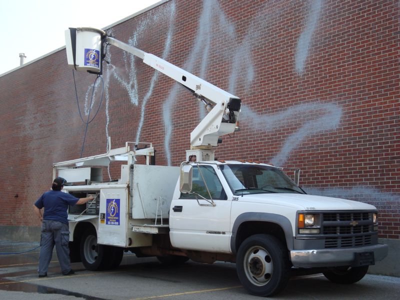 Pressure Washing to Remove Graffiti