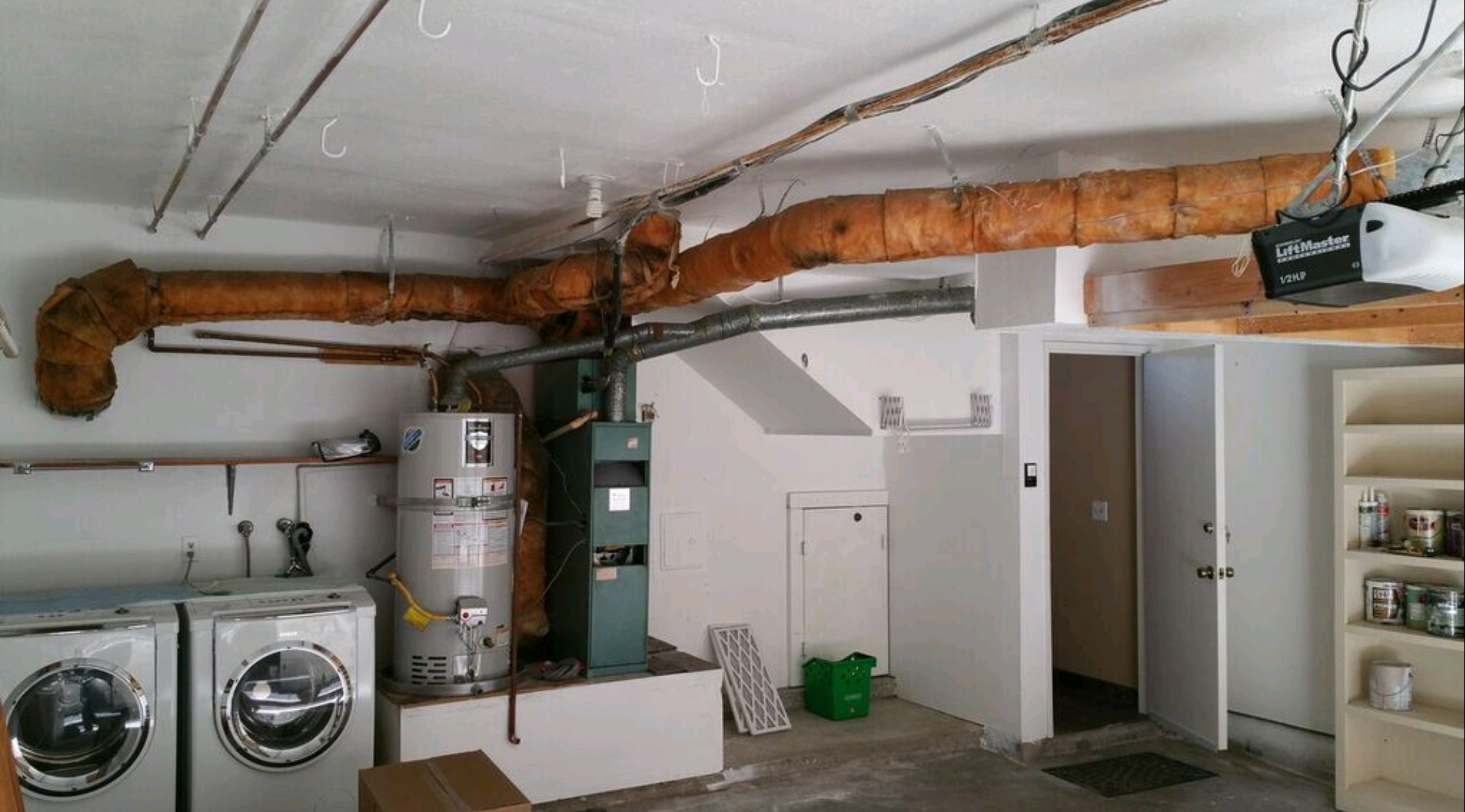 Old system with hazardous fiberglass insulation