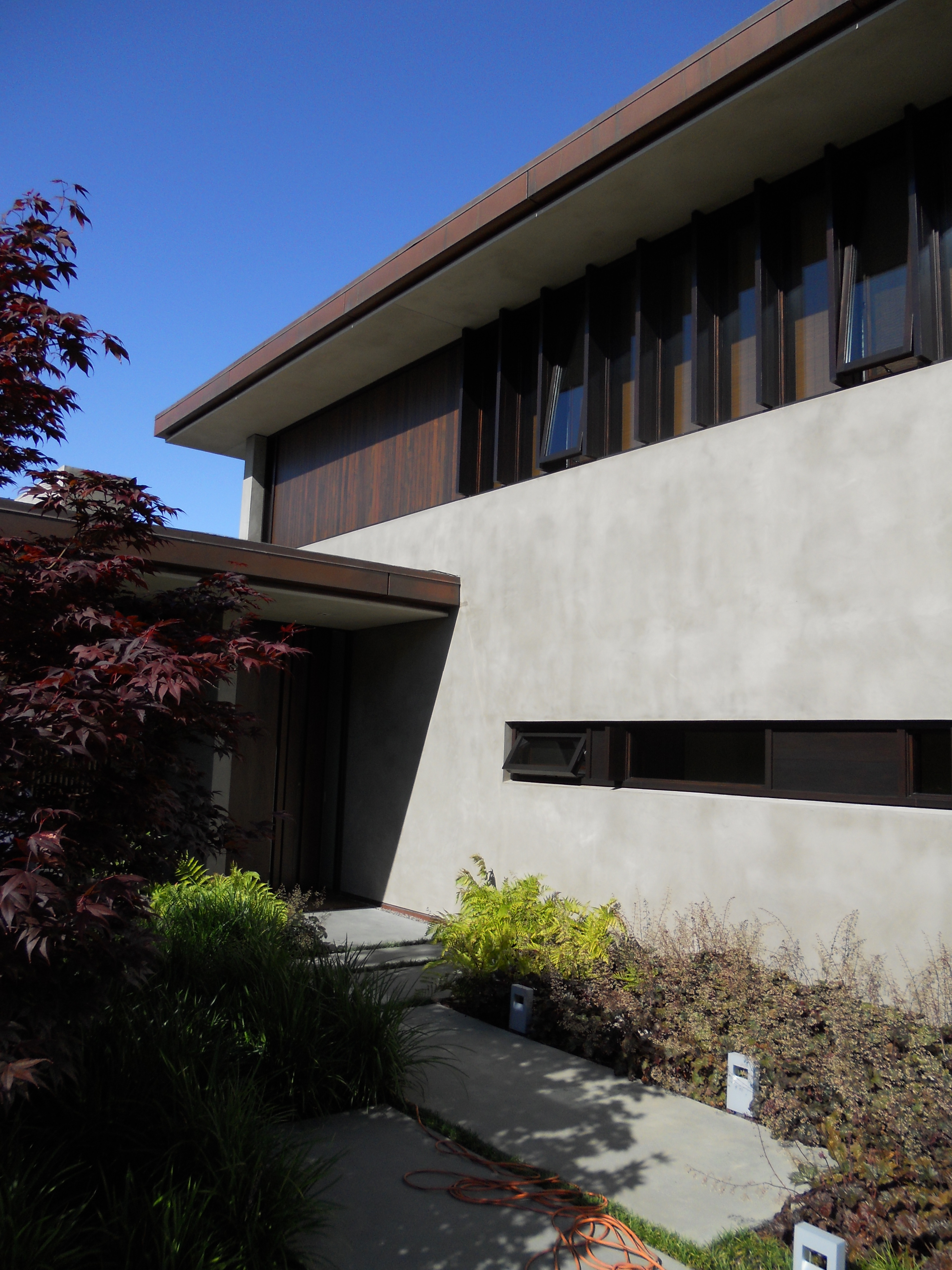 Integral Color Exterior Plaster / Private Residence Marin County 