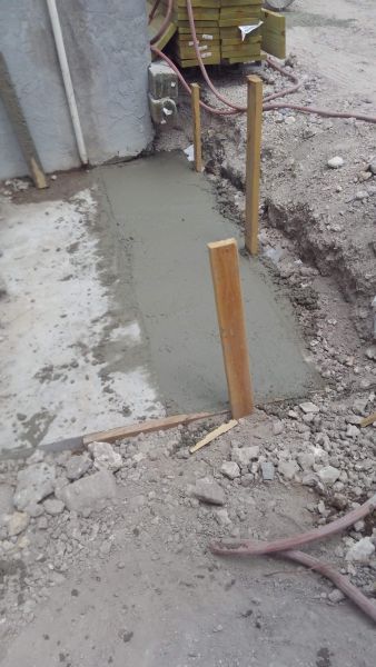 Concrete replacement due to erosion. 