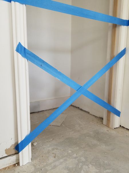 Adding new marble to the basement stairs. 