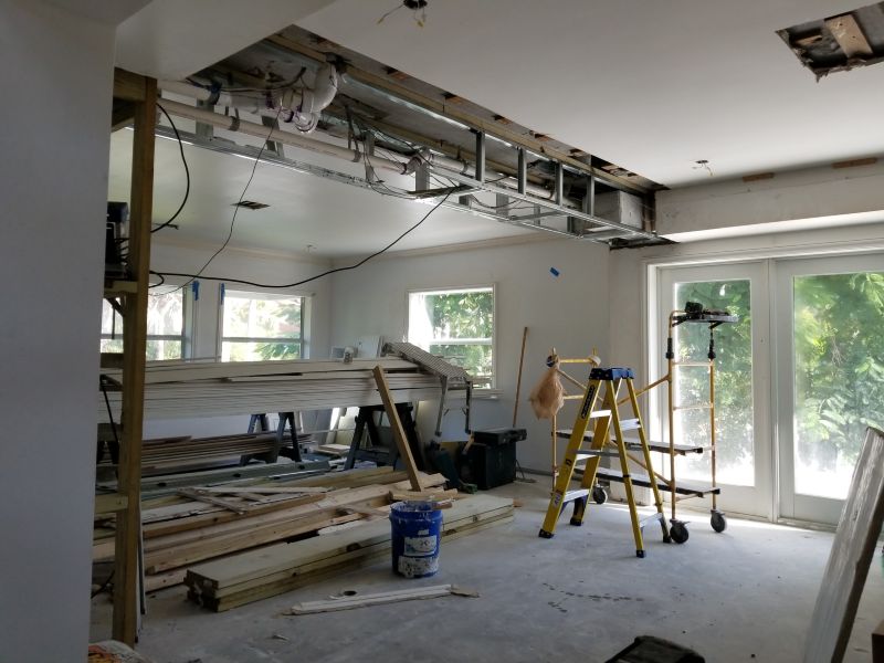 Open bar room after removing the pipe/column. 