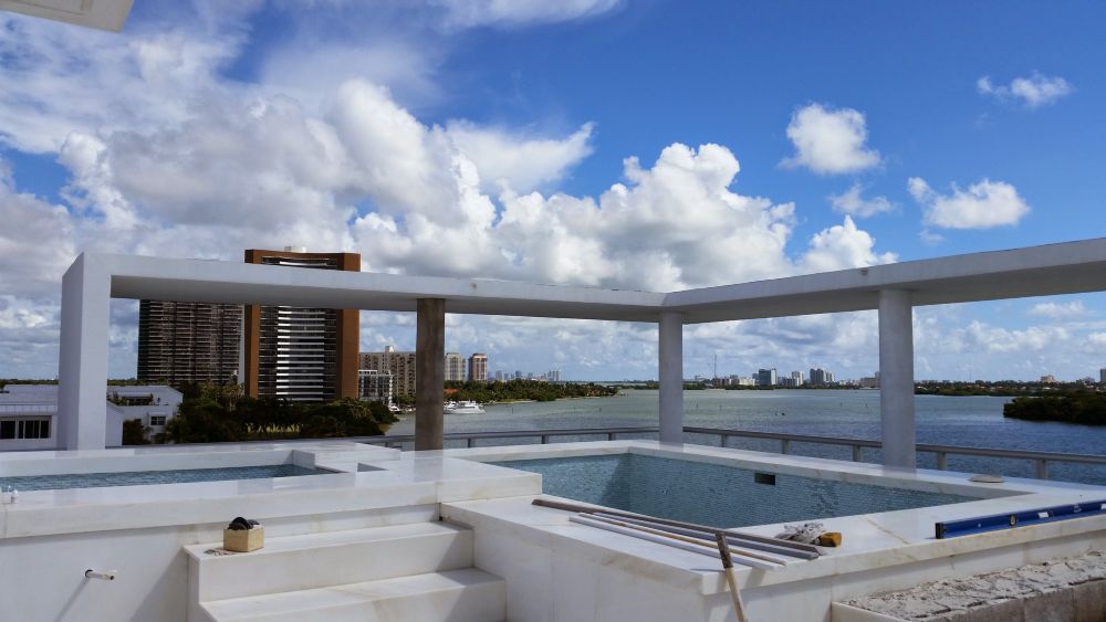 Roof top pool and structural work.