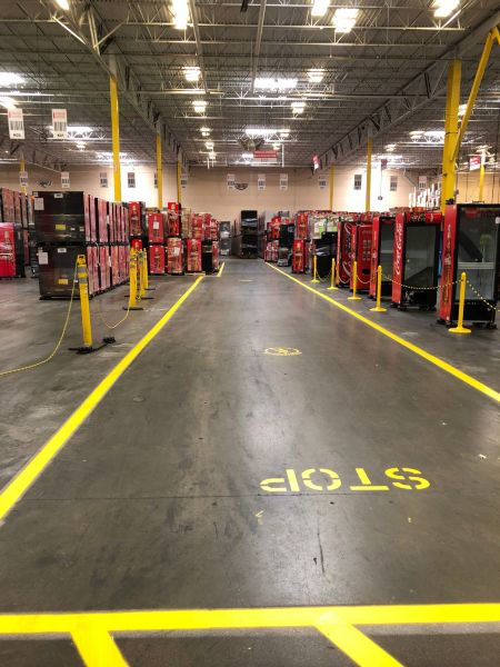 Warehouse Striping - Coca Cola Warehouse