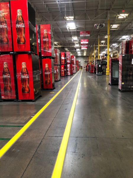 Warehouse Striping - Coca Cola Warehouse