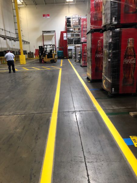 Warehouse Striping - Coca Cola Warehouse