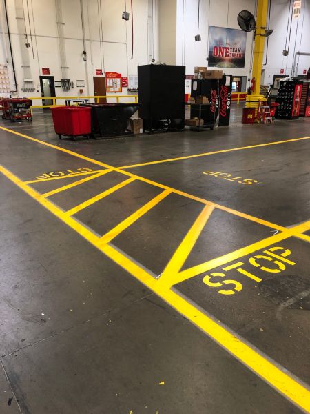 Warehouse Striping - Coca Cola Warehouse