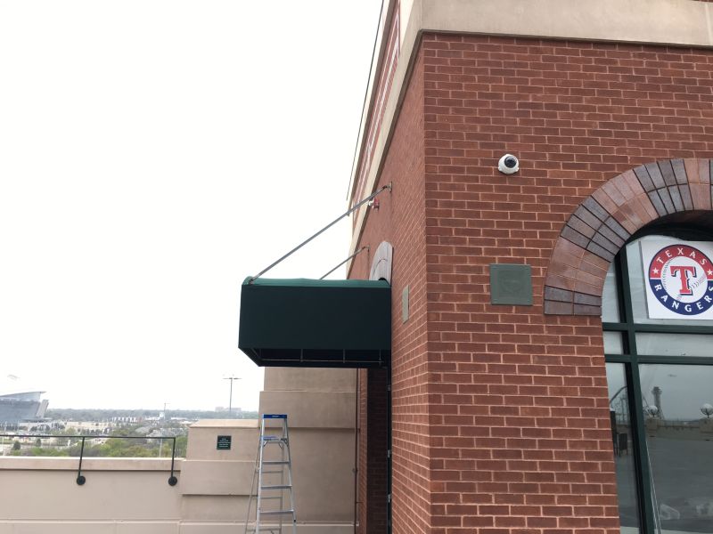 Existing dome awning with new canvas cover