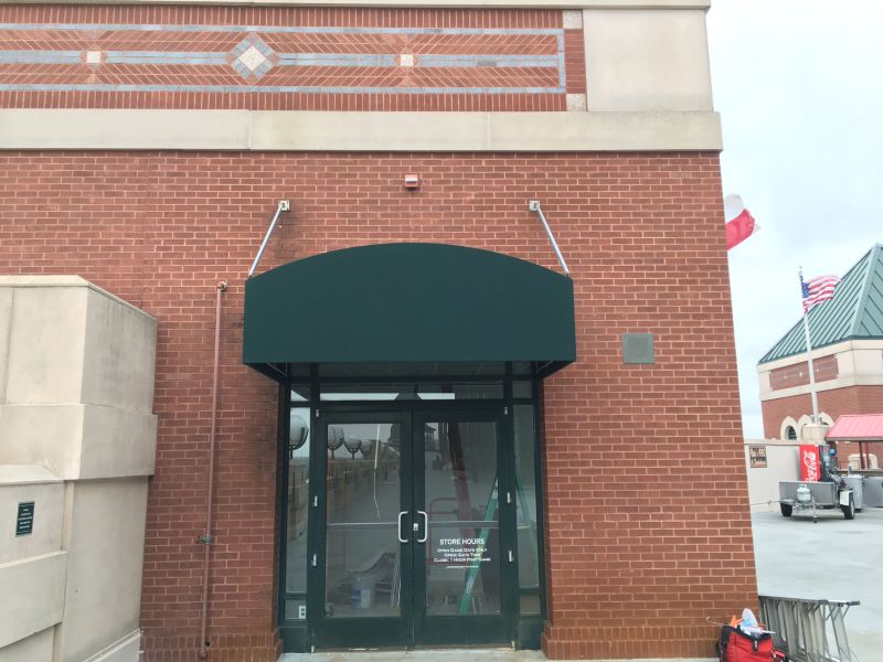 Existing dome awning with new canvas cover