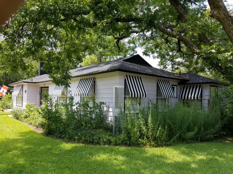 Residential Striped Awnings