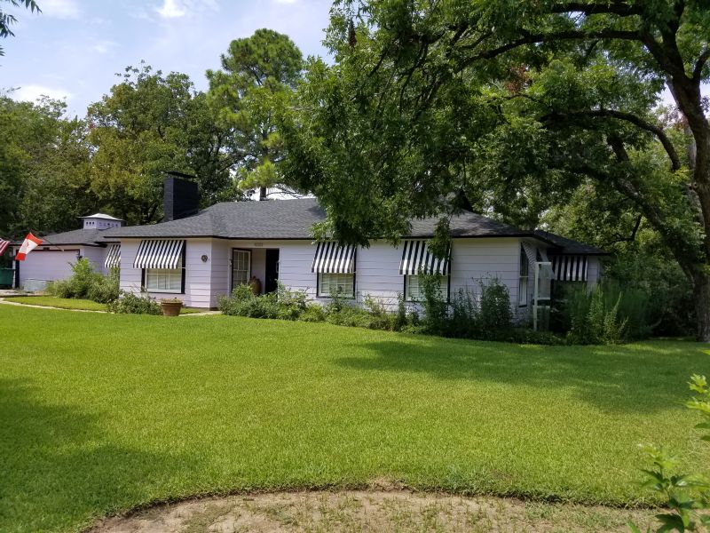 Residential Striped Awnings