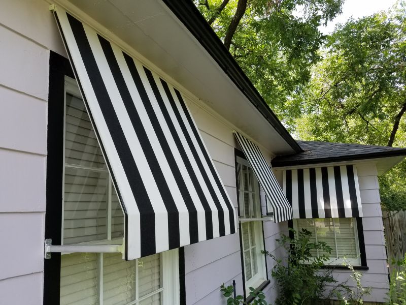 Residential Striped Awnings