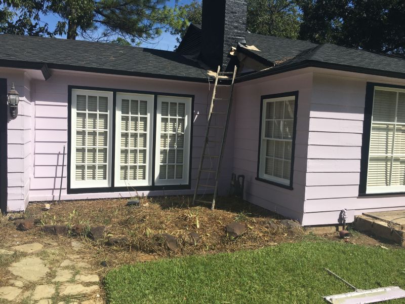 Residential Striped Awnings