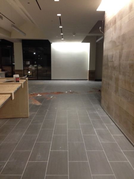 Rough Post Construction Cleaning in a Restaurant at Northpark Mall in Dallas, TX