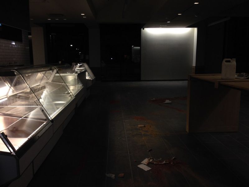 Rough Post Construction Cleaning in a Restaurant at Northpark Mall in Dallas, TX