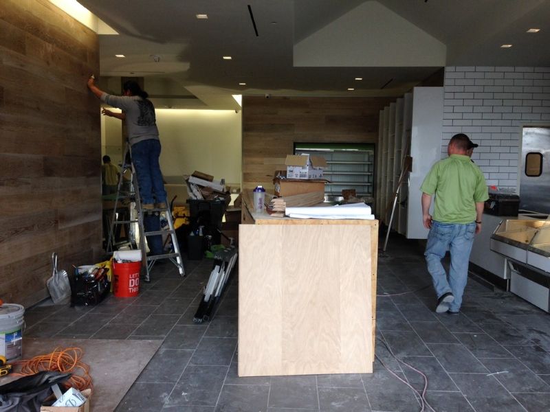 Rough Post Construction Cleaning in a Restaurant at Northpark Mall in Dallas, TX