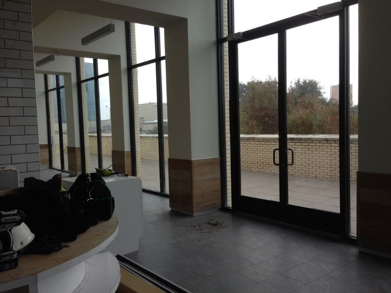 Rough Post Construction Cleaning in a Restaurant at Northpark Mall in Dallas, TX
