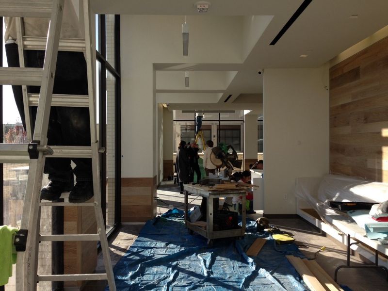 Rough Post Construction Cleaning in a Restaurant at Northpark Mall in Dallas, TX