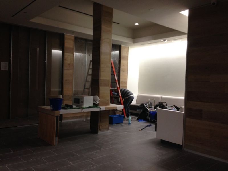 Rough Post Construction Cleaning in a Restaurant at Northpark Mall in Dallas, TX