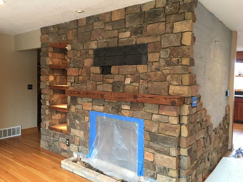 Fireplace and Accent Wall 