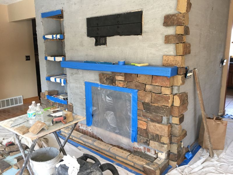 Fireplace and Accent Wall 