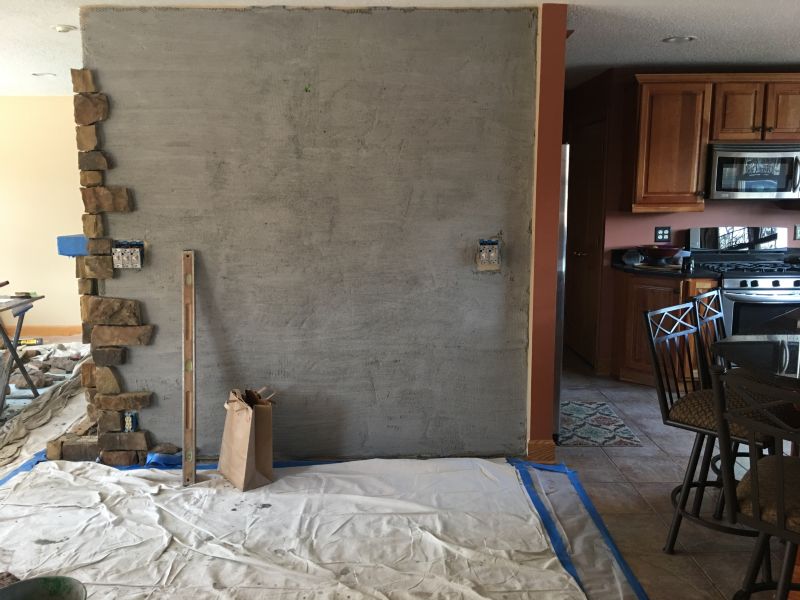 Fireplace and Accent Wall 