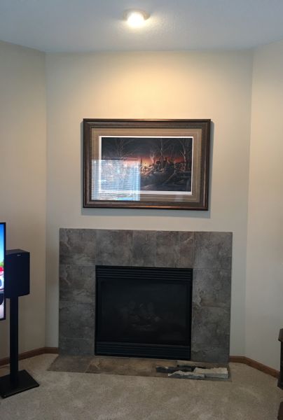 Indoor fireplace remodel  and Accent Wall