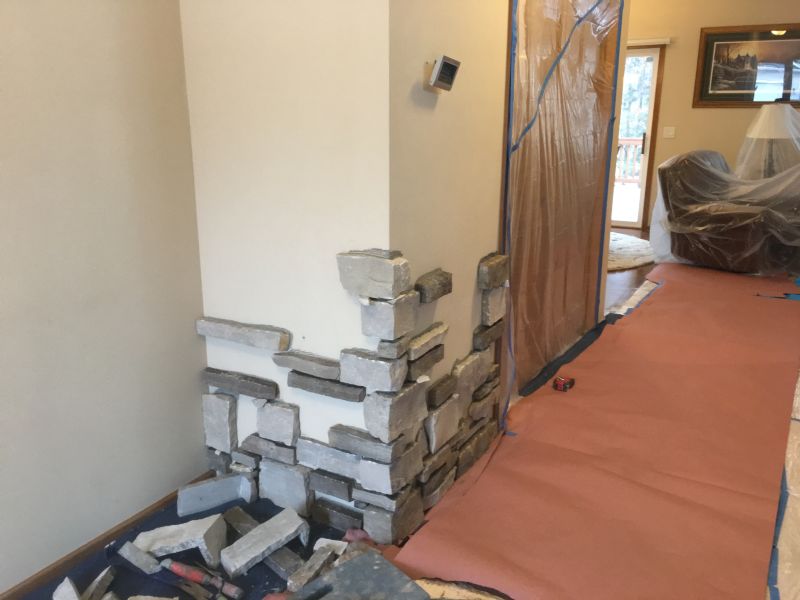 Indoor fireplace remodel  and Accent Wall