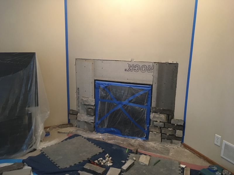 Indoor fireplace remodel  and Accent Wall