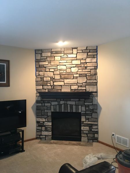 Indoor fireplace remodel  and Accent Wall