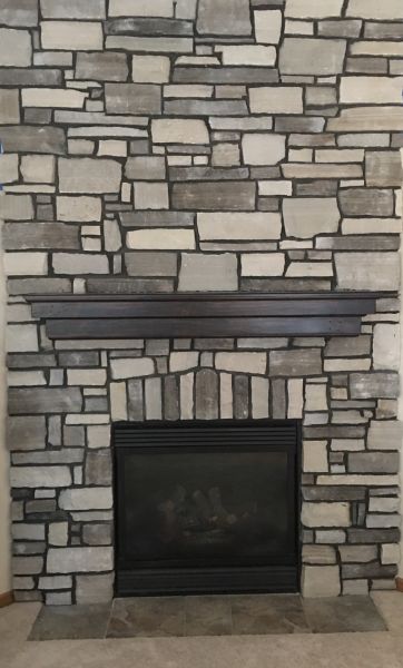Indoor fireplace remodel  and Accent Wall