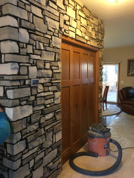 Indoor fireplace remodel  and Accent Wall
