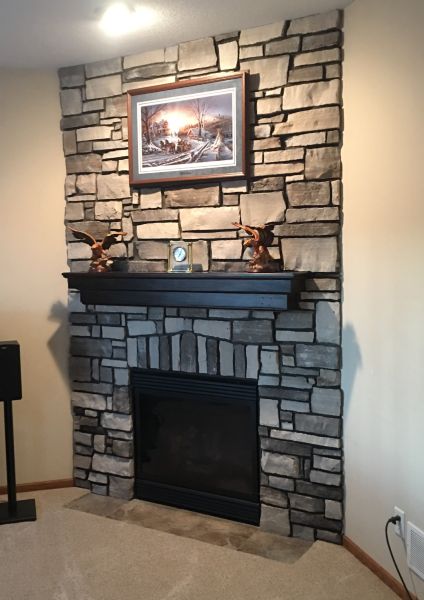 Indoor fireplace remodel  and Accent Wall