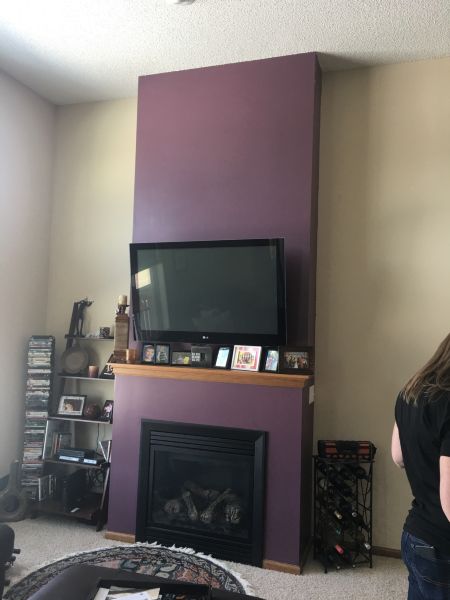 Indoor fireplace remodel