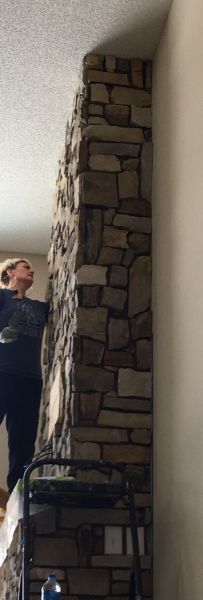 Indoor fireplace remodel