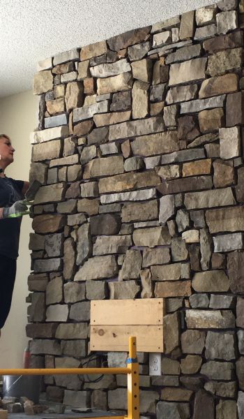 Indoor fireplace remodel