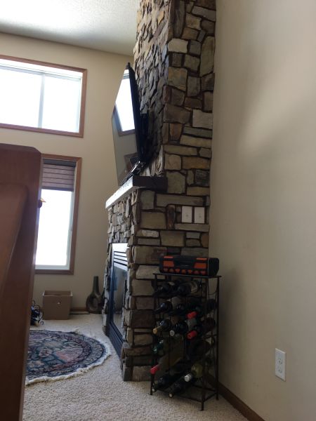 Indoor fireplace remodel