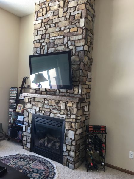 Indoor fireplace remodel