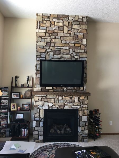 Indoor fireplace remodel