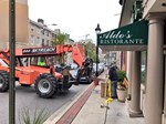 Delivery of a SkyTrack 10054 Rough Terrain Telehandler for a customer to Downtown Baltimore - Little Italy.