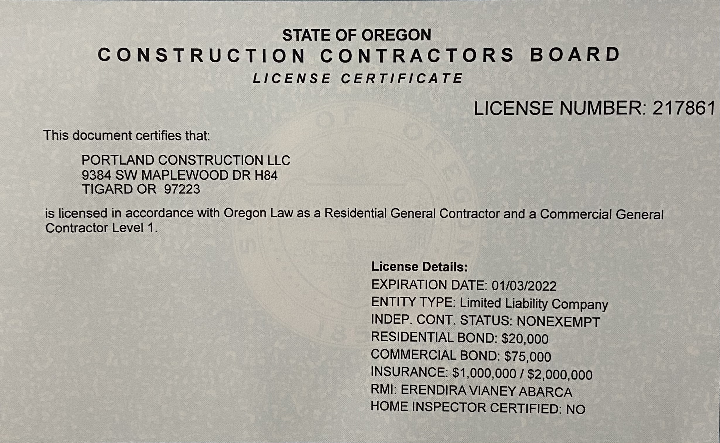 Portland Construction LLC Portland, Oregon ProView