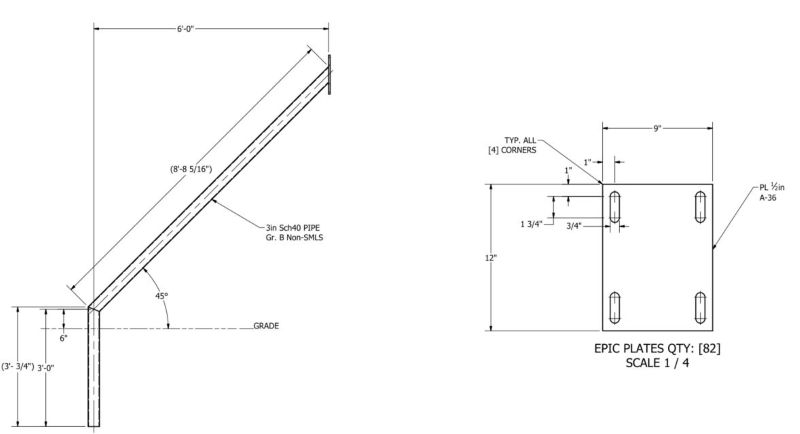 Buttress Pipe Supports for Concrete Wall by N/A in Bulverde, TX | ProView