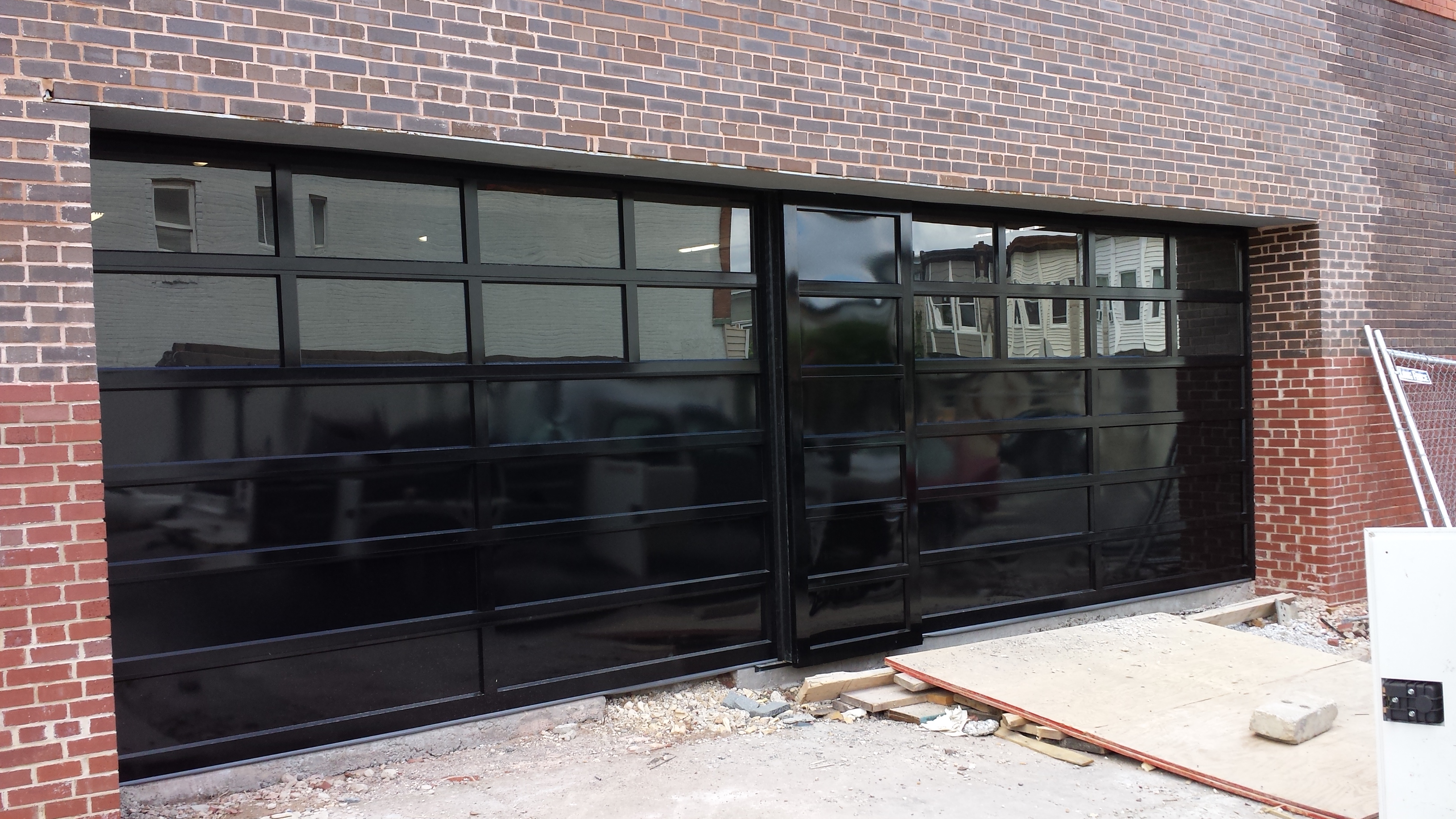 Aluminum frame sectional door