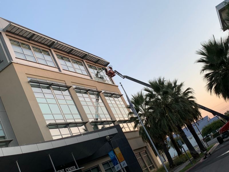 Madera County Govt. Center Post CC Pressure Washing, Window Cleaning