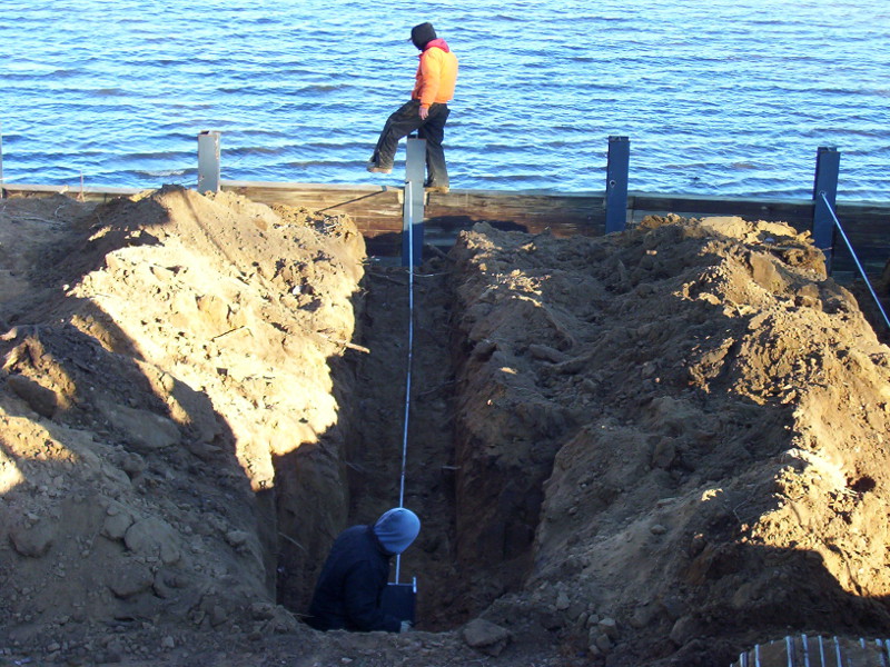 Kingfisher Environmental Services, Inc. Tie back installation for a