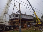 120 Ton Demag & 100 Ton Grove Placing A 100,000 lb House On A New Foundation in Moriches
